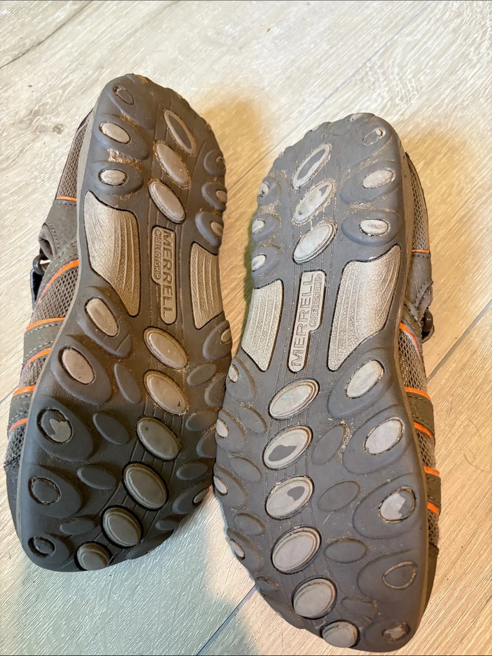 Merrell Kids' Brown and Orange Closed-Toe Sandals